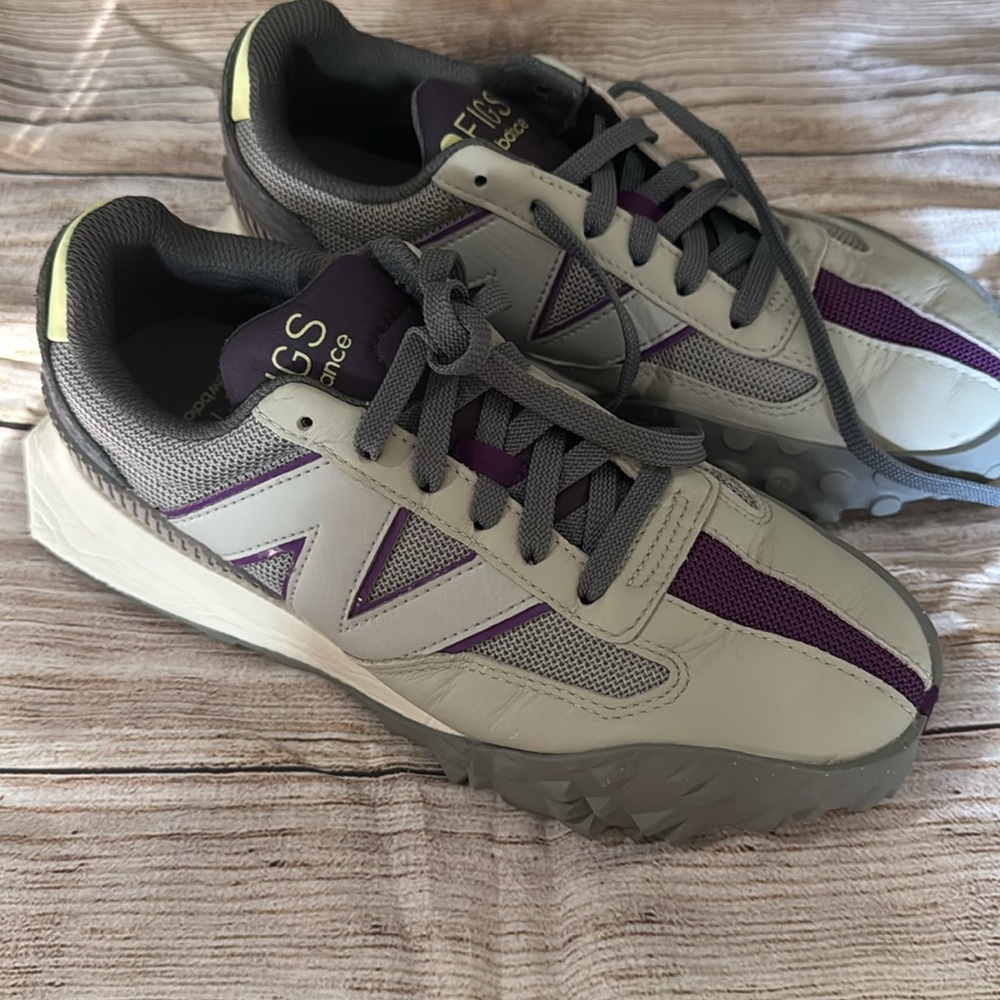 New Balance Gray and Purple Athletic Sneakers